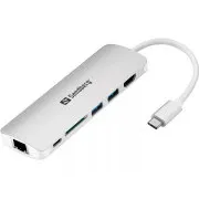 Sandbergova priključna postaja, USB-C, 6 različnih priključkov