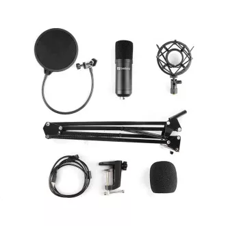 Sandbergov sklop mikrofona za pretakanje, USB, črn