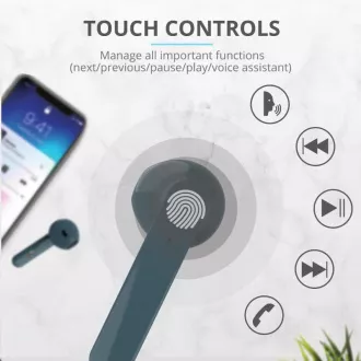 TRUST Primo Touch Brezžične slušalke Bluetooth - modre