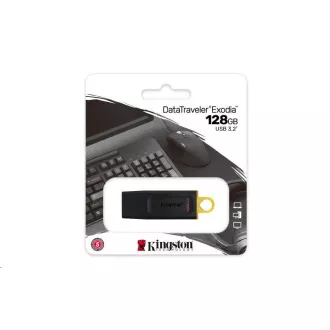 Kingstonov bliskovni disk 128 GB USB3.2 Gen1 DataTraveler Exodia (črna   rumena)