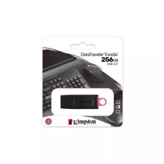 Kingstonov bliskovni disk 256 GB USB3.2 Gen1 DataTraveler Exodia (črna   roza)
