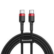 Baseus Cafule Series USB-C do USB-C PD2.0 60W bliskavica za polnjenje/podatkovni kabel, 1 m, rdeče-črna