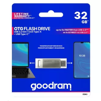 GOODRAM Flash disk 32 GB ODA3, USB 3.2, srebrn