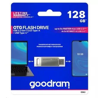 GOODRAM Flash disk 128 GB ODA3, USB 3.2, srebrn