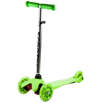 MINI SCOOTER trikolesni skuter s svetlečimi kolesi, zelen