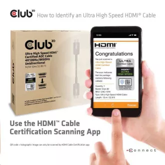 Club3D Cable Ultra Fast HDMI™ Certified AOC Cable 8K60Hz, 4K120Hz, 10m