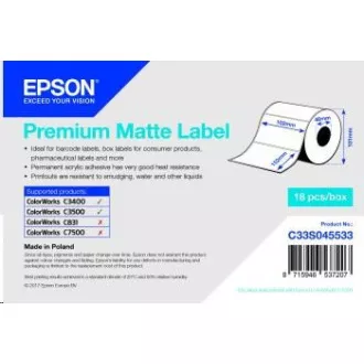 Epsonov zvitek etiket, običajen papir, 102x152mm Epsonov zvitek etiket, običajen papir, 102x152mm