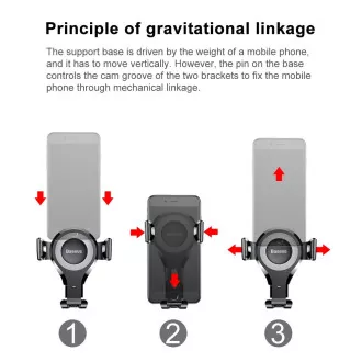Baseus Osculum tip gravitacijskega držala za avto (armaturna plošča), črno