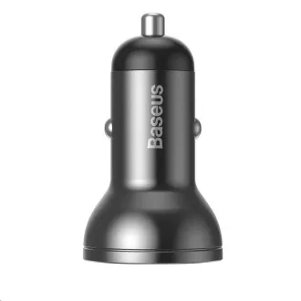 Baseus dvojni avtomobilski adapter USB z zaslonom 4, 8A 24W, siv