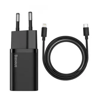 Baseus Super SI komplet adapterja USB-C 20W in kabla USB-C z Lightning 1 m, črn Baseus Super SI komplet adapterja USB-C 20W in kabla USB-C z Lightning 1 m, črn