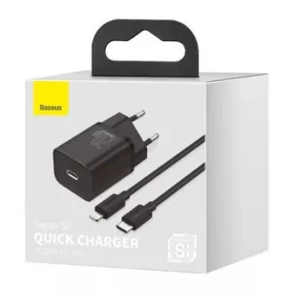Baseus Super SI komplet adapterja USB-C 20W in kabla USB-C z Lightning 1 m, črn Baseus Super SI komplet adapterja USB-C 20W in kabla USB-C z Lightning 1 m, črn