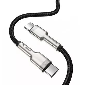 Baseus Cafule Series kabel za polnjenje/podatke USB-C moški do USB-C moški s kovinskimi končnimi pokrovčki 100W 1m, črn