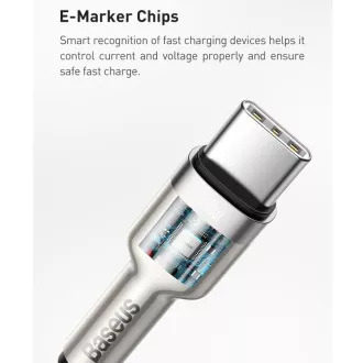 Baseus Cafule Series kabel za polnjenje/podatke USB-C moški do USB-C moški s kovinskimi končnimi pokrovčki 100W 1m, črn