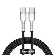 Baseus Cafule Series USB-C moški do USB-C moški polnilni/podatkovni kabel s kovinskimi priključki 100W 2m, črn