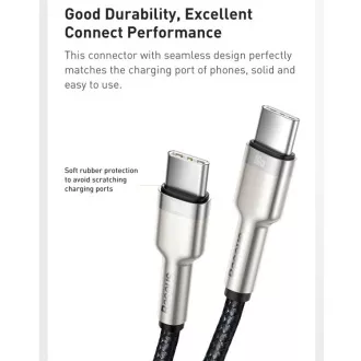 Baseus Cafule Series USB-C moški do USB-C moški polnilni/podatkovni kabel s kovinskimi priključki 100W 2m, črn