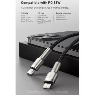 Baseus Cafule Series USB-C z Lightning PD 20W 2m polnilni/podatkovni kabel, bel
