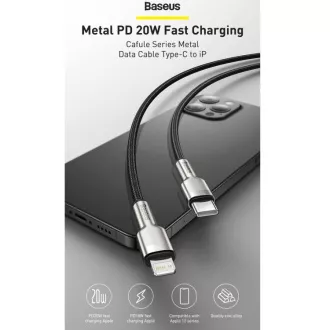 Baseus Cafule Series USB-C z Lightning PD 20W 2m polnilni/podatkovni kabel, bel