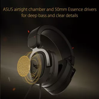 ASUS slušalke TUF Gaming H3 Gun Metal, Gaming slušalke, črno-sive