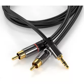 PREMIUMCORD kabel, Jack 3,5 mm-2xCINCH M/M 5 m