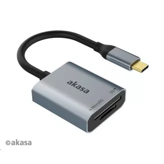 AKASA bralnik kartic AK-CR-10BK (SD, microSD), zunanji, USB 3.2 Type-C