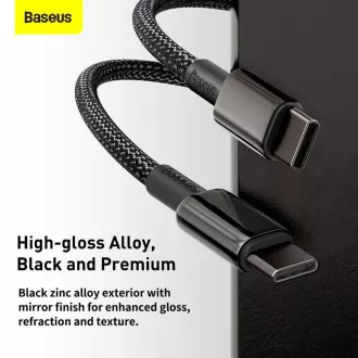 Baseus Tungsten Gold USB-C na USB-C 100W 2m kabel za hitro polnjenje / prenos podatkov, črn