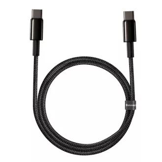 Baseus Tungsten Gold USB-C na USB-C 100W 2m kabel za hitro polnjenje / prenos podatkov, črn