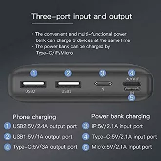 Baseus Mini JA hitra powerbank 3A 30000mAh, črna