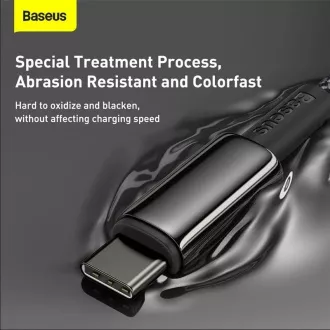 Baseus Tungsten Gold USB-C na USB-C kabel za hitro polnjenje / prenos podatkov 100W 1m, črn
