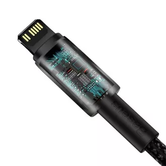 Baseus Tungsten Gold Kabel za hitro polnjenje / prenos podatkov USB-C z Lightning PD 20W 1m, črn