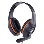 GEMBIRD slušalke z mikrofonom GHS-05-O, igralne, črno-oranžne, 1x 4-polni 3,5 mm priključek