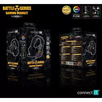 CONNECT IT gaming slušalke BATTLE RGB Ed. 3, z mikrofonom, črne