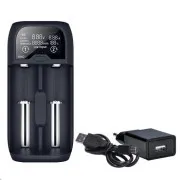Solight polnilec baterij Li-Ion, LiFePO4, Ni-MH/CD, AA, AAA, 18650, 2000 mA, 2 kanala, LCD zaslon