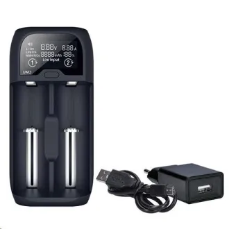 Solight polnilec baterij Li-Ion, LiFePO4, Ni-MH/CD, AA, AAA, 18650, 2000 mA, 2 kanala, LCD zaslon