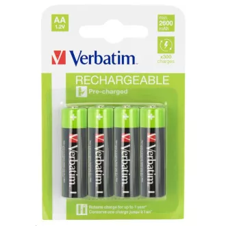 VERBATIM Premium baterije za polnjenje AA 4-pack 2500 mAh
