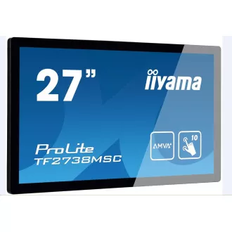Iiyama Monitor na dotik ProLite TF2738MSC-B2, 68, 6 cm (27''), projekcijski kapacitivni, 10 TP, Full HD, črn