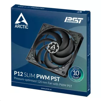 ARCTIC ventilator P12 SLIM PWM PST 120mm, črn