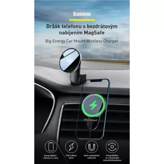 Baseus Big Energy Holder z brezžičnim polnjenjem 15 W črn (združljiv z Apple iPhone 12 Series) Baseus Big Energy Holder z brezžičnim polnjenjem 15 W črn (združljiv z Apple iPhone 12 Series)