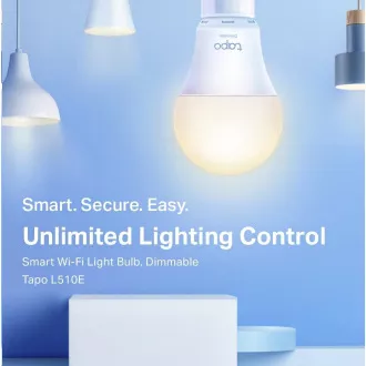 TP-Link Tapo L510E (2 paketa) pametna LED žarnica z možnostjo zatemnitve WiFi (bela, 2700K, 806lm, 2, 4GHz, E27)