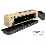 Club3D Priključna postaja USB-C 14v1, 1xDP, 1xHDMI, 1xVGA, 2xUSB-C, 5xUSB, bralnik kartic SD, 1xRJ45, črna