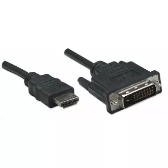 Manhattan HDMI-kabel DVI-D, Dual Link, 1 m, črn