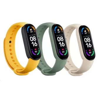 Xiaomi Mi Smart Band 6 trak (3 pakiranja) slonokoščena/zelena/rumena Xiaomi Mi Smart Band 6 trak (3 pakiranja) slonokoščena/zelena/rumena