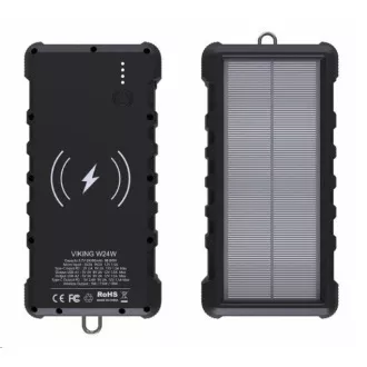 Viking sončna zunanja banka energije W24W 24000 mAh, brezžično polnjenje Viking sončna zunanja banka energije W24W 24000 mAh, brezžično polnjenje