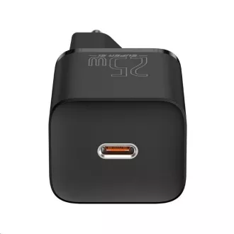 Baseus Super Si hitri polnilec 1C 25W EU   kabel Type-C/Type-C 3A 1m črn