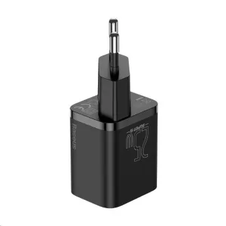 Baseus Super Si hitri polnilec 1C 25W EU   kabel Type-C/Type-C 3A 1m črn