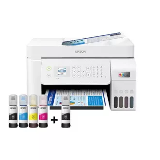 EPSON tiskalniško črnilo EcoTank L5296, 4v1, A4, 1440x5760dpi, 33 strani na minuto, USB, Wi-Fi, LAN, belo
