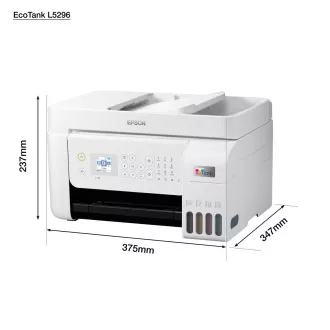 EPSON tiskalniško črnilo EcoTank L5296, 4v1, A4, 1440x5760dpi, 33 strani na minuto, USB, Wi-Fi, LAN, belo