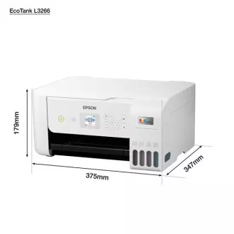 EPSON tiskalniško črnilo EcoTank L3266, 3v1, A4, 1440x5760dpi, 33 str/min, USB, Wi-Fi, belo