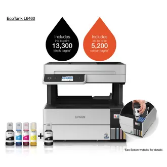 EPSON tiskalniško črnilo EcoTank L6460, 3v1, A4, 1200x4800dpi, 37 str/min, USB, obojestranski tisk, 5 let garancije po brezplačni registraciji
