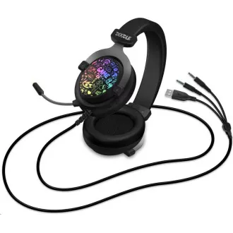 CONNECT IT DOODLE RGB gaming slušalke z mikrofonom, 2xJack USB, črne