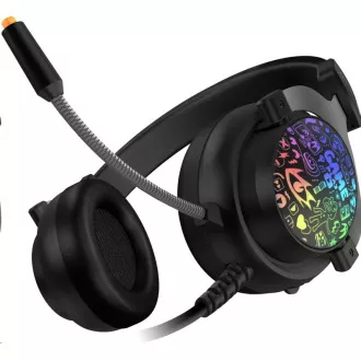 CONNECT IT DOODLE RGB gaming slušalke z mikrofonom, 2xJack USB, črne